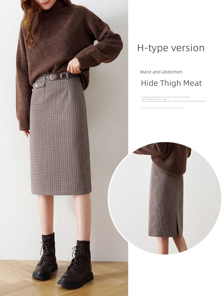 Wool lattice Medium and long term temperament plover skirt