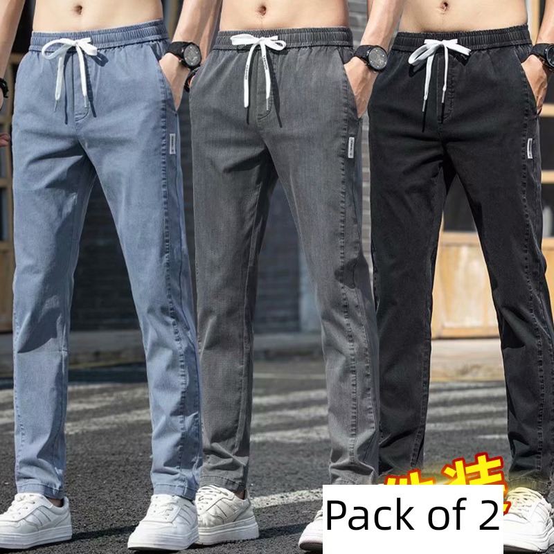 Chaopai Spring and summer teenagers Korean version Self-cultivation Jeans