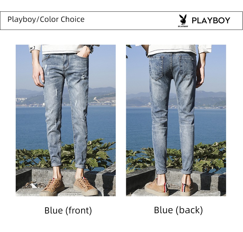 dandy hole autumn Nine points man Jeans