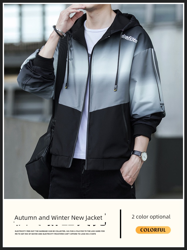 Chaopai Autumn and winter easy Hooded motion Jacket loose coat