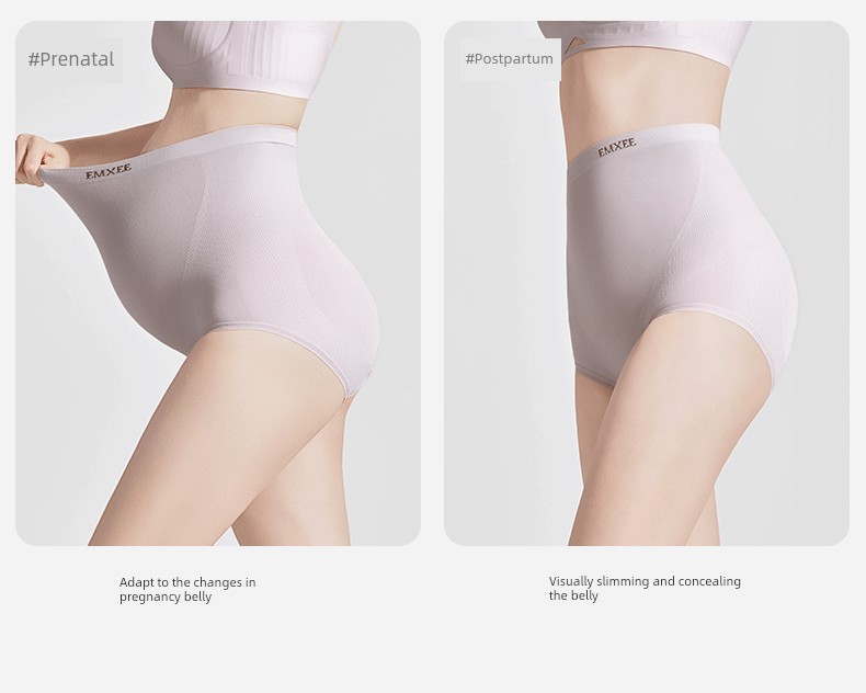 Manxi Ultra-Comfortable Maternity Panties for Early, Mid, and Late Pregnancy, High-Waisted, Seamless, Integrated Silk Gusset Shorts for Women — 26