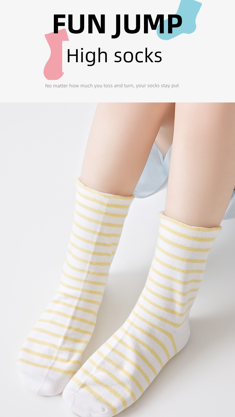 Catman Kidsren's Sleep Socks for Sleeping in Air-Conditioned Rooms, Summer-Specific Anti-Cold Socks for Boys and Girls, Pure Cotton Loose Mid-Calf Socks — 9
