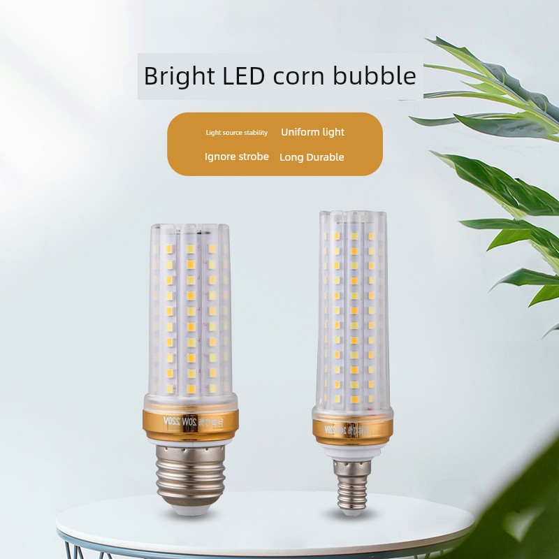 Juxiang LED Candle Bulb E14 Small Screw E27 Corn Lamp Globe Light Source For Home Variable Light with Three Colors Energy-Saving Lamp