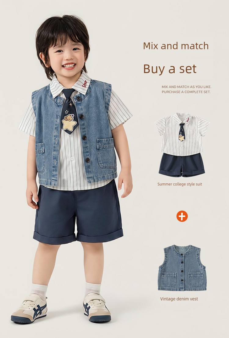 Boys' Autumn Outfit, One-Year-Old Baby Boy Formal Wear, 2026 New Style Little Gentleman Clothing, Infant Spring and Autumn Children's Clothing, Stylish — 13