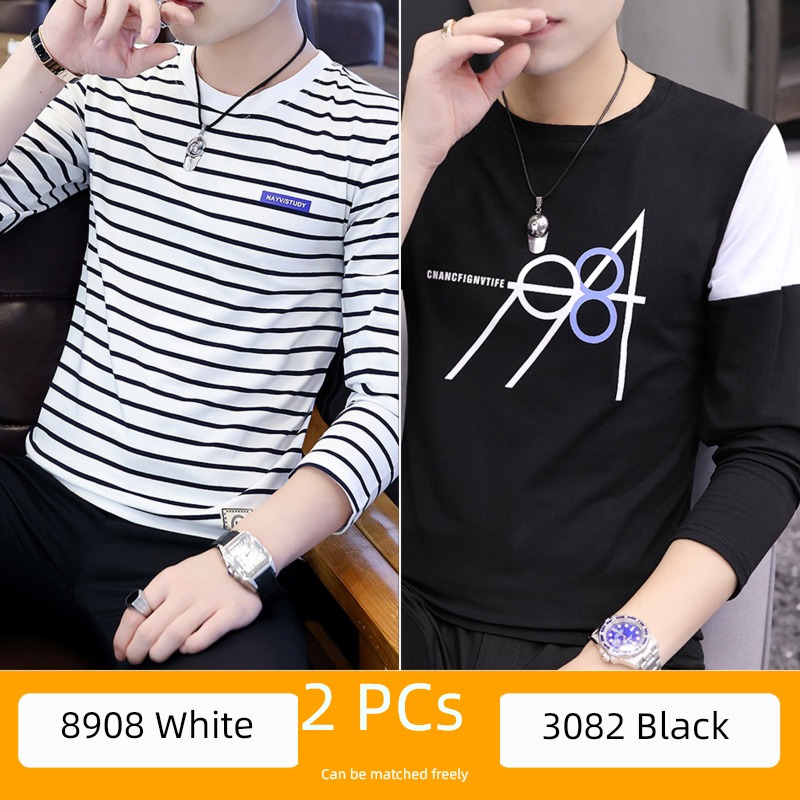 2022 autumn leisure time handsome man Long sleeve T-shirt