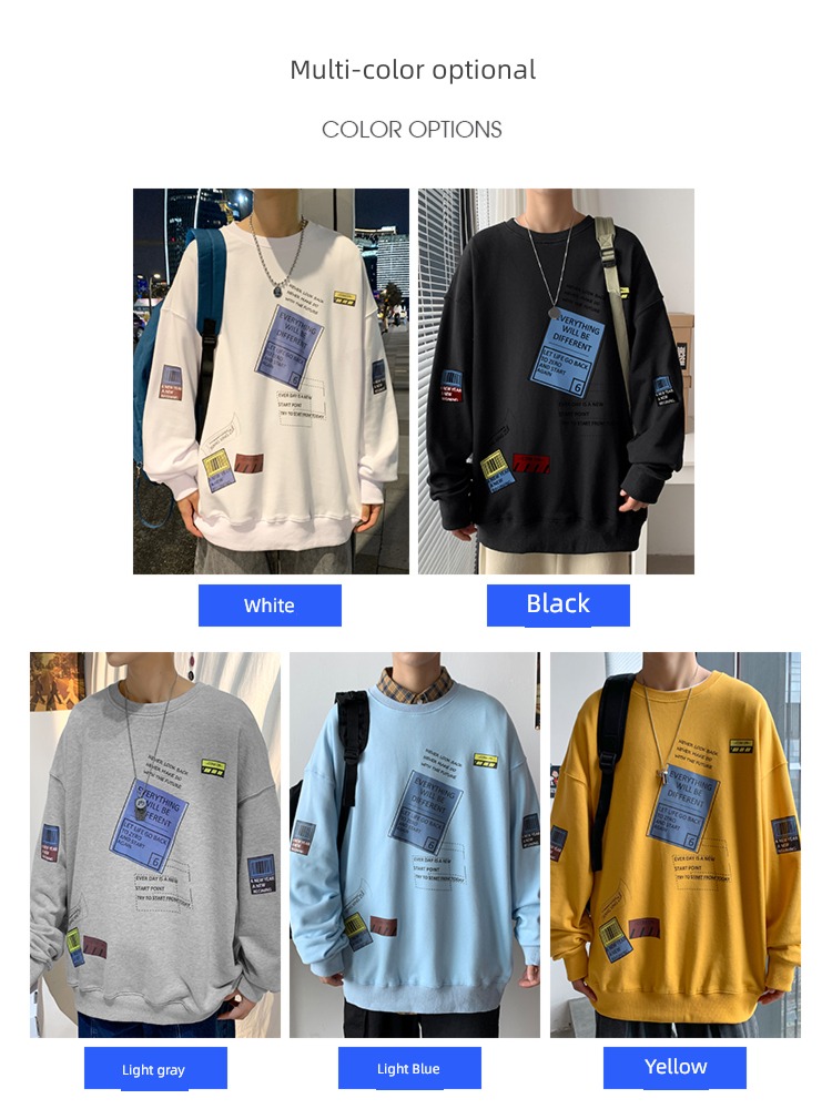 student Chaopai Round neck Sweater spring and autumn Long sleeve T-shirt