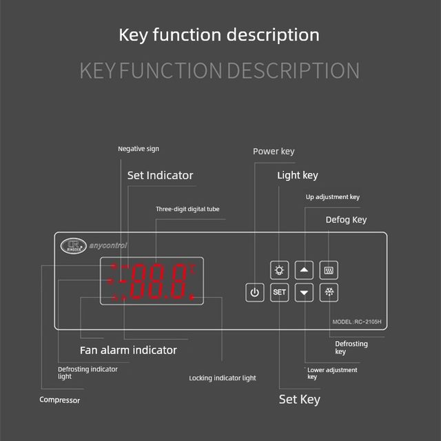 Air-cooled refrigerator thermostat refrigerator cooling fan order cabinet electronic intelligent temperature controller switch