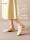 Dadong rear hollow sandals women's shoes 2025 autumn new comfortable square head pearl thick heel breathable single shoes 0007