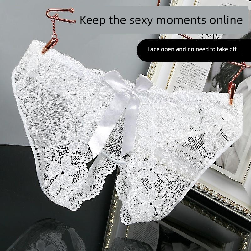 Couple's Shorts, Passionate Crotchless Panties, Thong with Opening, Sexy Mesh, Super Hot Thong Underwear, Lace for Women — 1