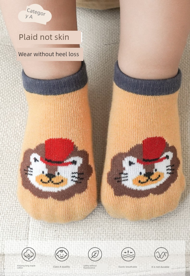Baby Socks Spring and Autumn Pure Cotton Thin 6-December Baby Indoor Cartoon Toddler Non-Slip Socks Children's Floor Socks — 3