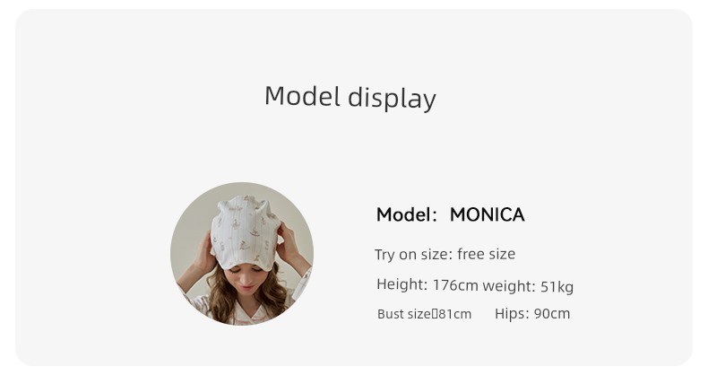Happy Bear Maternity Hat Autumn/Winter Style for Pregnant and Postpartum Women, Large Head Circumference, Windproof Head Protection, Pure Cotton Sleep — 30
