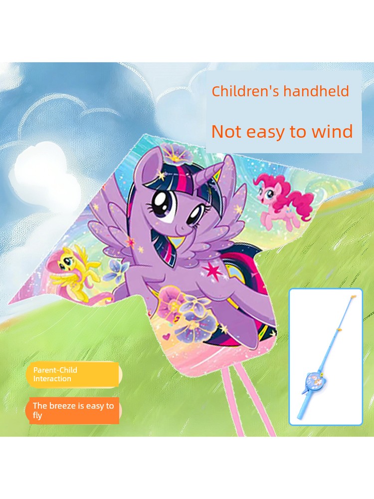 My Little Pony Children's Cartoon Handheld Kite with Fishing Rod 2026 New Model Easy-To-Fly in Light Breeze High-End Kite for Girls