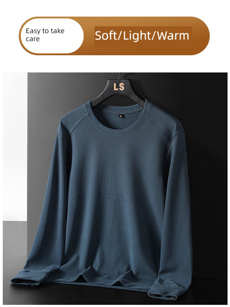 Spring and Autumn Fattening middle age dad Condom Round neck Sweater