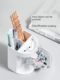 Deli multi-function pen holder office business four-layer partition pen holder storage box thickened transparent visual pen holder office desktop storage rack fashion stationery pen holder student desktop storage rack