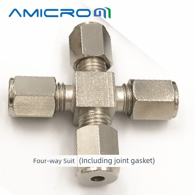 气相色谱铜镀铬镍二通接头1/16英寸 3mm 1/8英寸三通四通 铜接头