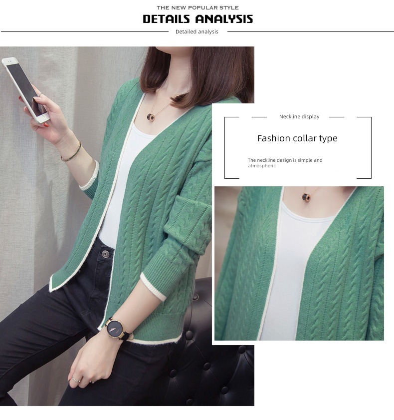 loose coat female early spring Jacket knitting Cardigan loose coat