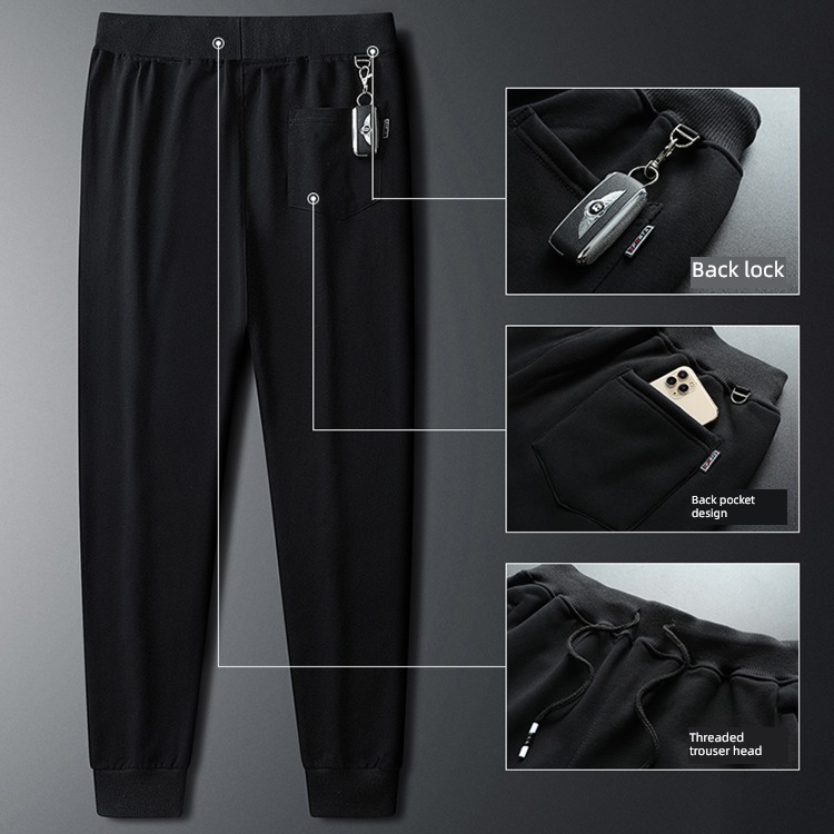Increase fertilizer Lamb cashmere motion Autumn and winter Casual pants