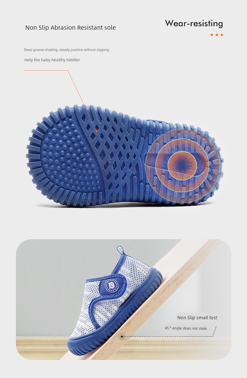Baby Kindergarten Indoor Shoes Kids Entrance Shoes Soft Bottom Boys and Girls Home Floor Shoes Mesh Spring and Autumn — 6