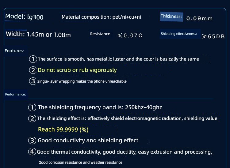 Anti-Radiation Shielding Cloth, Electromagnetic Shielding Material, Mobile Phone Signal Shielding Cloth, Conductive Fiber, Metal Rfid Anti-Interference — 20