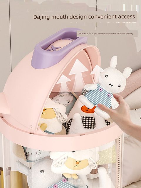Doll storage bucket plush toy storage artifact children's suit doll transparent cylindrical tube rag doll display bucket