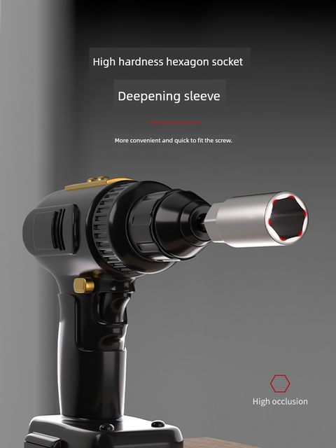 Electrical electric drill hexagon deepening sleeve head air pneumatic screwdriver nut wrench electric drill self-tapping 8