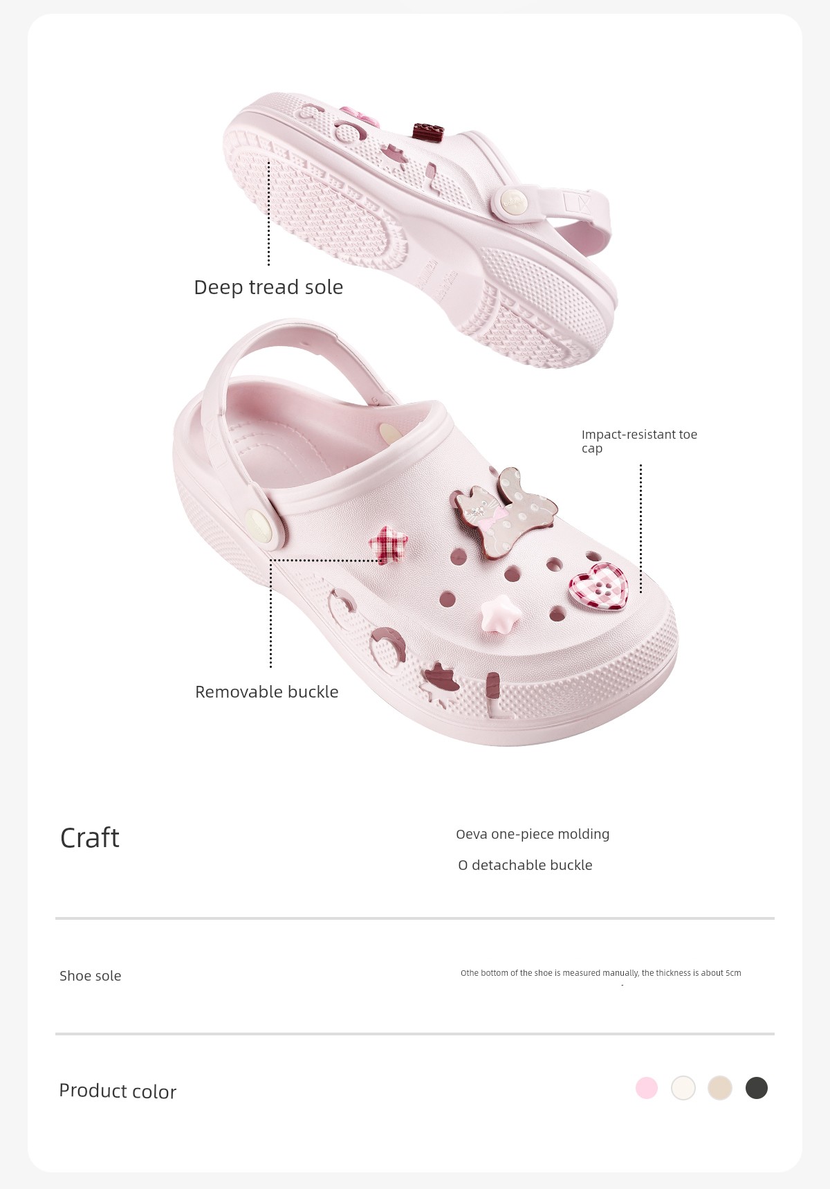 Balabala Children's Slippers for Girls, Summer Baby Clogs, Closed-Toe Cartoon Cute Bath Slippers for Kids — 3