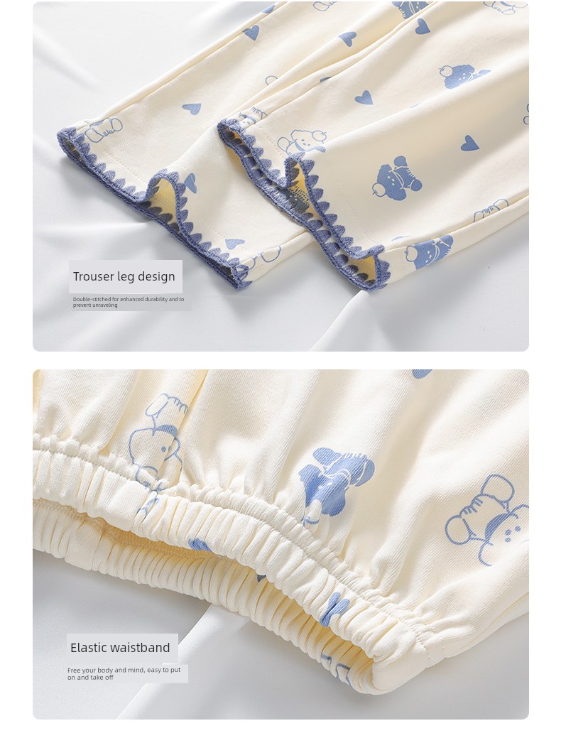 Girls' Pajamas Autumn Children's Pure Cotton Long-Sleeve Thin Style Big Girl Spring and Autumn Home Wear Set New Model — 7
