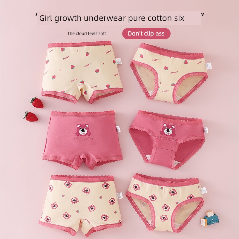 Children's Underwear Girl Pure Cotton Boxer Shorts Baby Girl All Cotton Briefs Little Girl Boxer Antibacterial without Pp — 8