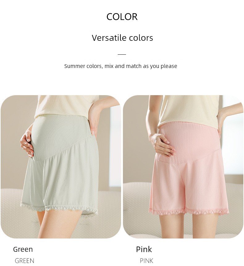 Maternity Safety Shorts with Skirt, Summer Thin Style, Loose Fit for Pregnancy, Ice Silk Shorts, Plus Size 100kg Leggings — 19