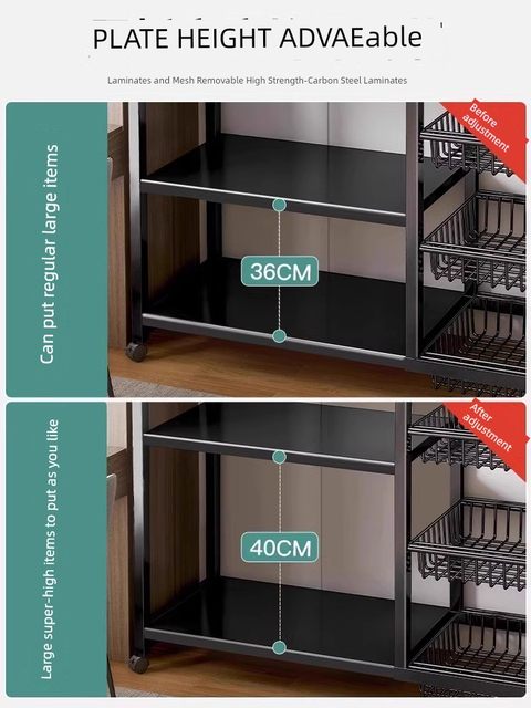 German kitchen storage rack floor-mounted multi-layer household fruit and vegetable storage rack multi-functional wall snack storage rack