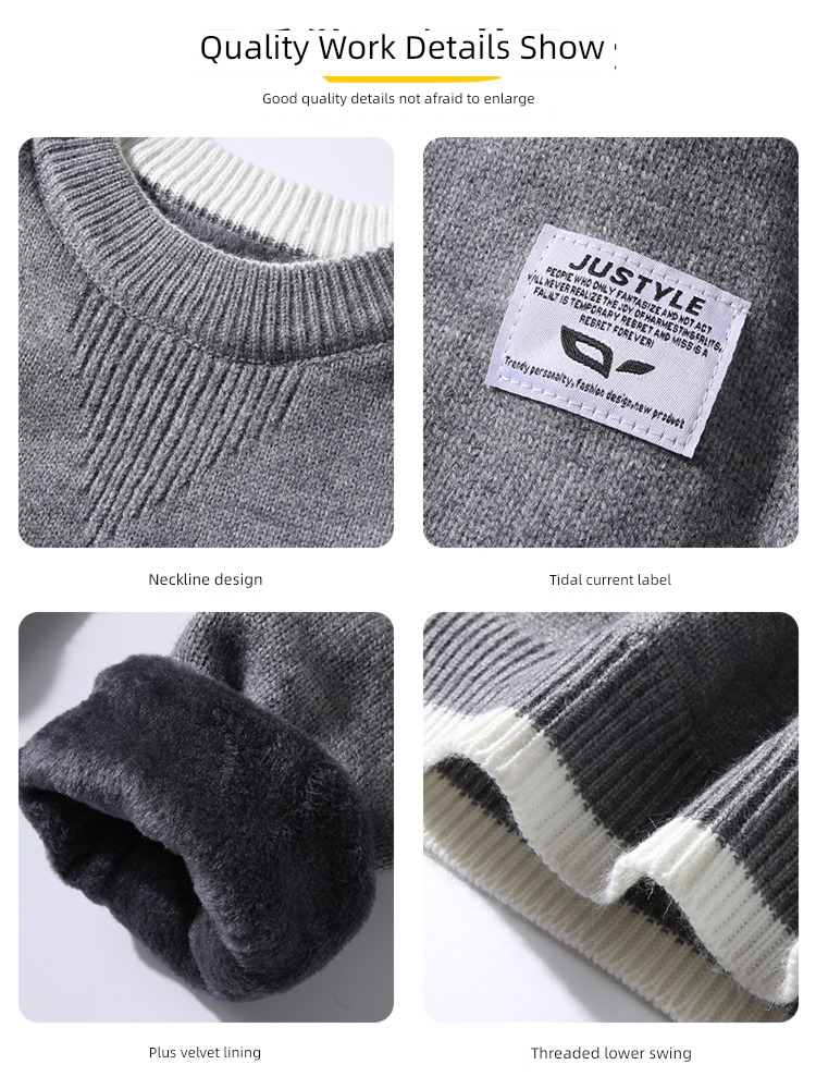 tide Fake two thickening keep warm Inner lap Lay a foundation sweater