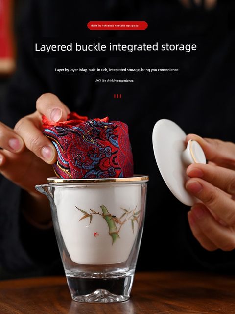 Travel tea set 2025 new portable storage bag one pot three cup travel quick guest cup girls teapot