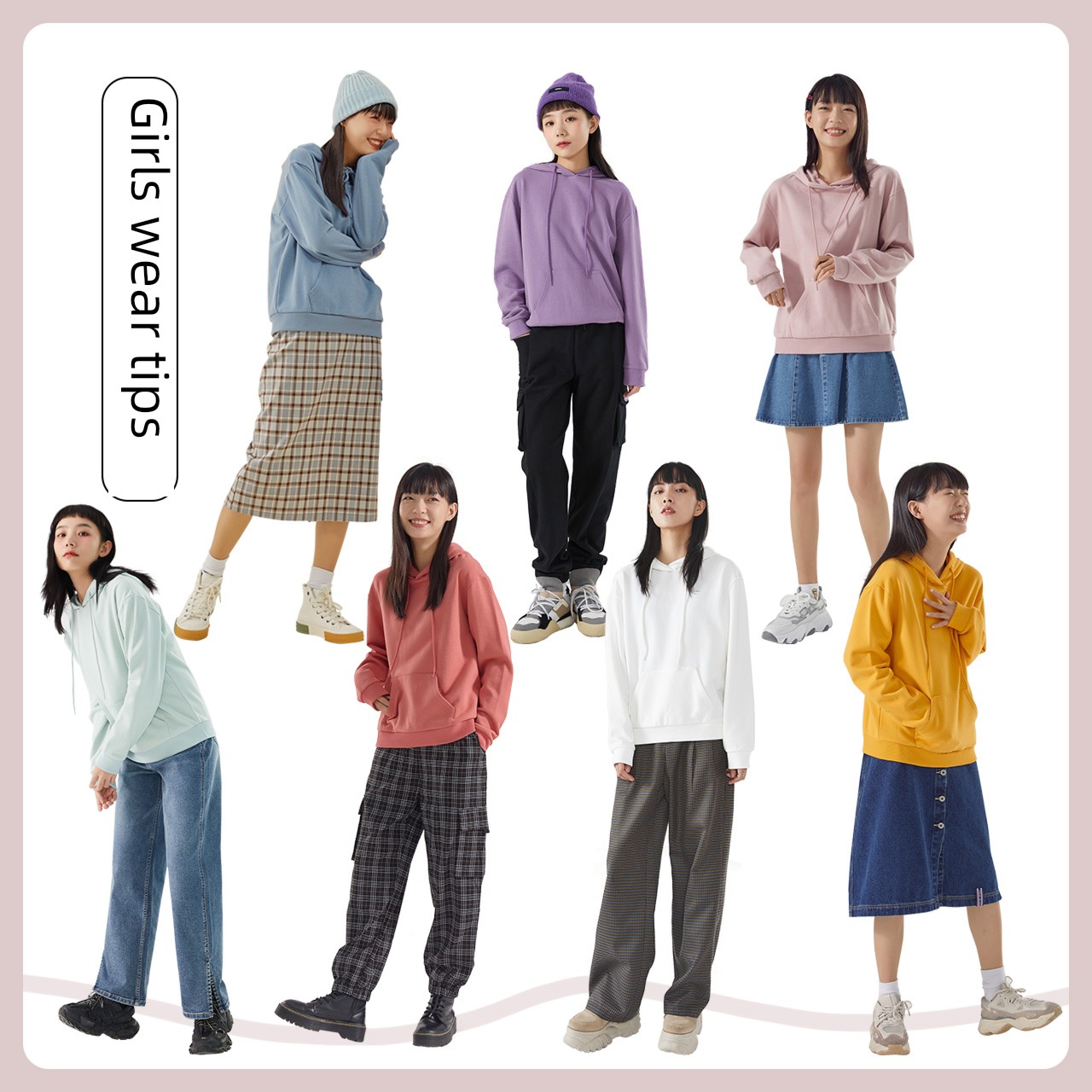 easy Hooded Long sleeve T-shirt Solid color Versatile ins Sweater