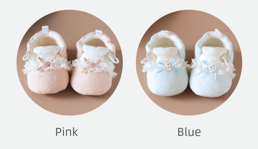 Baby Spring and Autumn Shoes That Don'T Slip Off, Princess-Style Shoe Covers for Baby Girls, 6 to 12 Months, Newborn Shoes 0-3 Months — 5