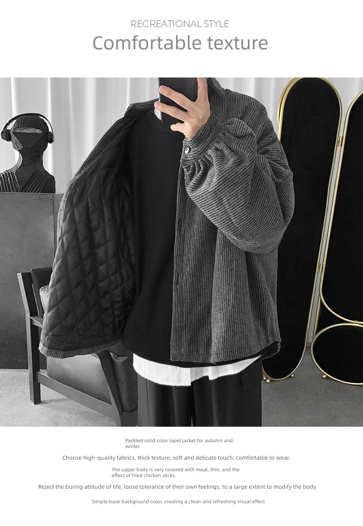 Chaopai Spring and Autumn Port style easy Adding cotton thickening loose coat