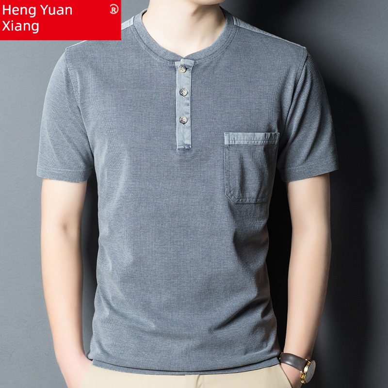 hyz  leisure time Real pocket Body Short sleeve T-shirt