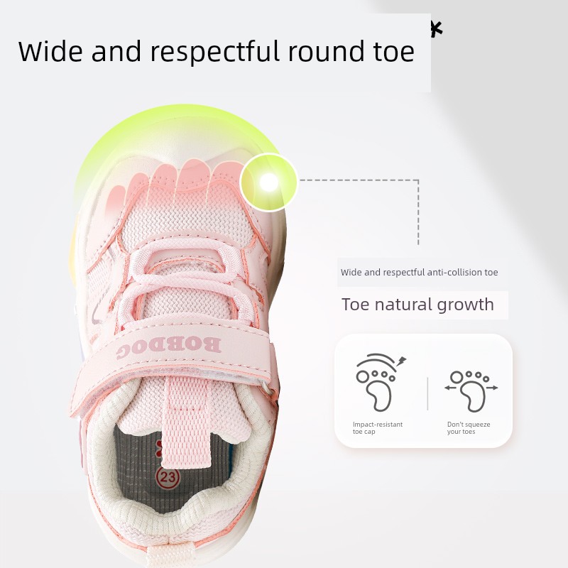 Babudou Children's Shoes, Girls' Shoes, 2026 New Autumn Model, Light-Up Shoes for 1 to 3 Years Old, Baby Light-Up Toddler Shoes — 4