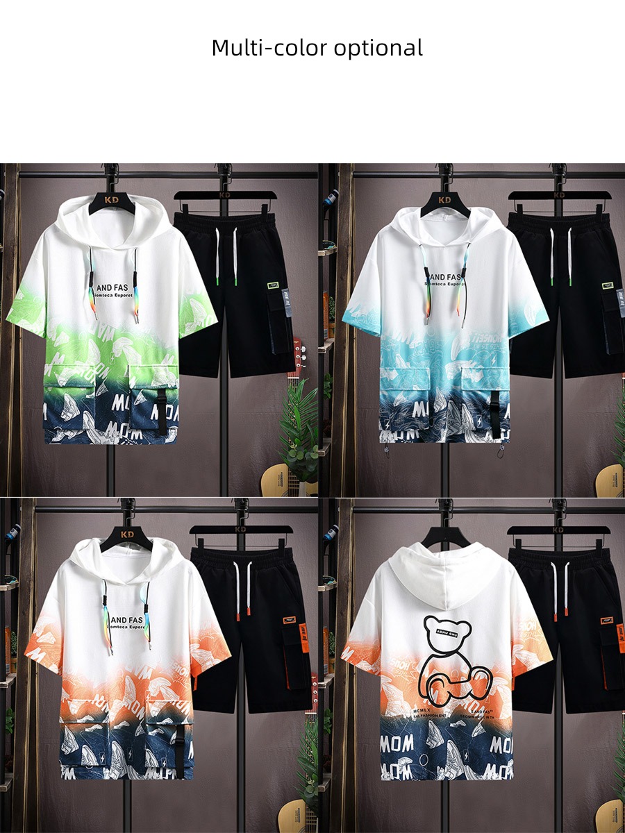 summer breathable schoolboy Short sleeve Eldest child Sports suit