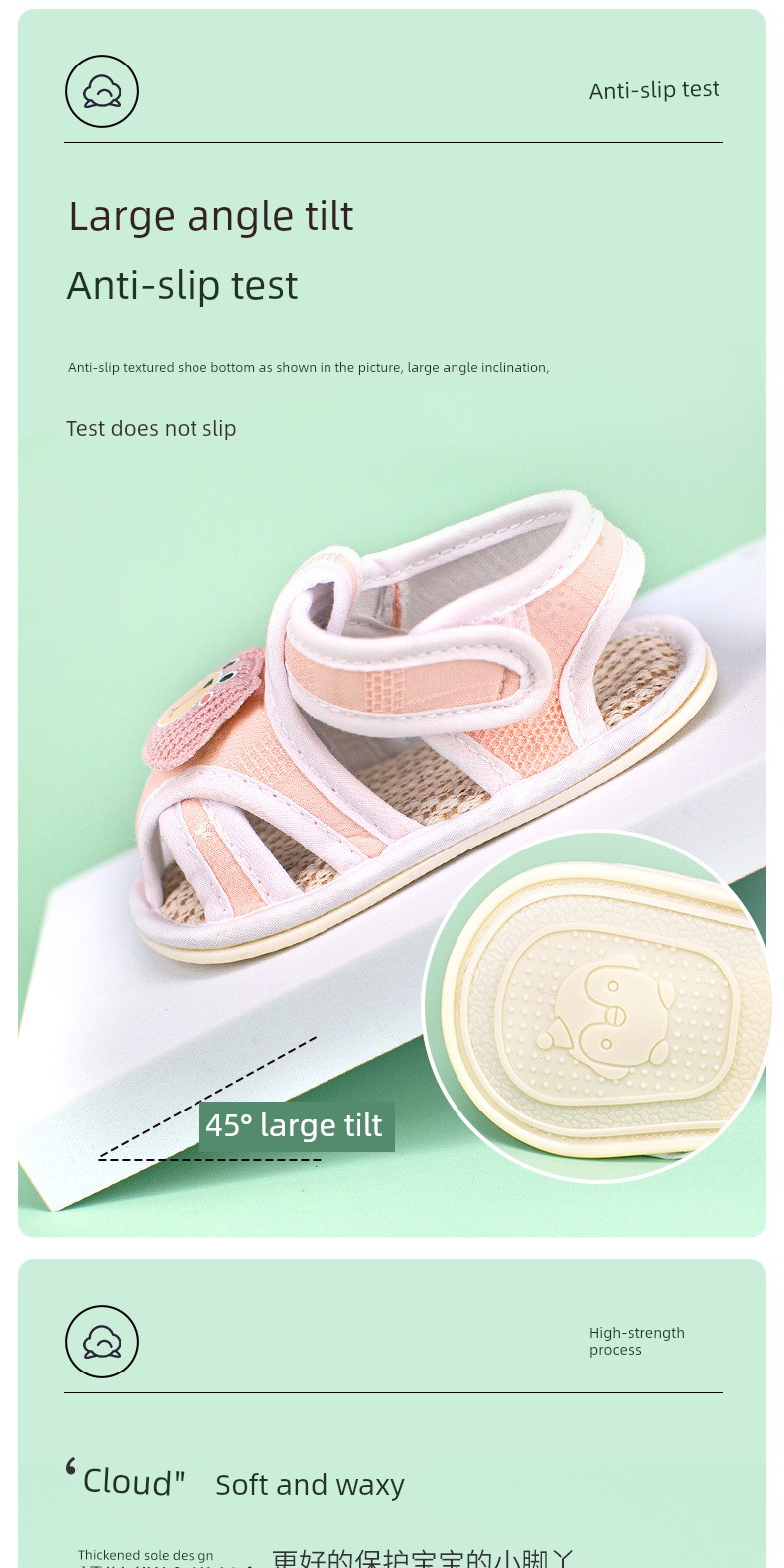 Summer 0-1 Years Old Breathable Non-Slip No Heel Slippage Baby Shoes — 6