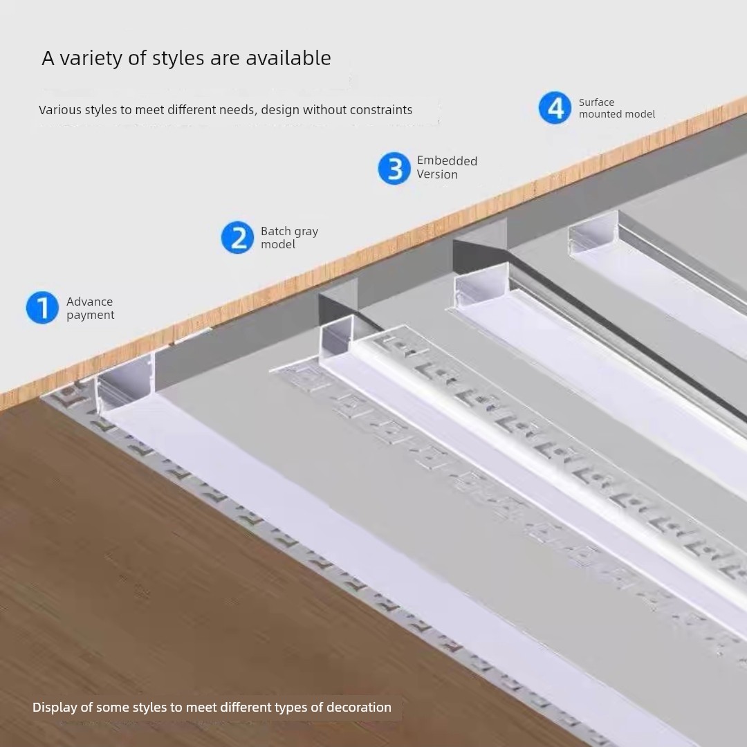 Nvc Led Linear Light Strip Embedded in Aluminum Channel Linear Light Double Eyelid Ceiling Linear Light Pre-Embedded Linear Light Channel