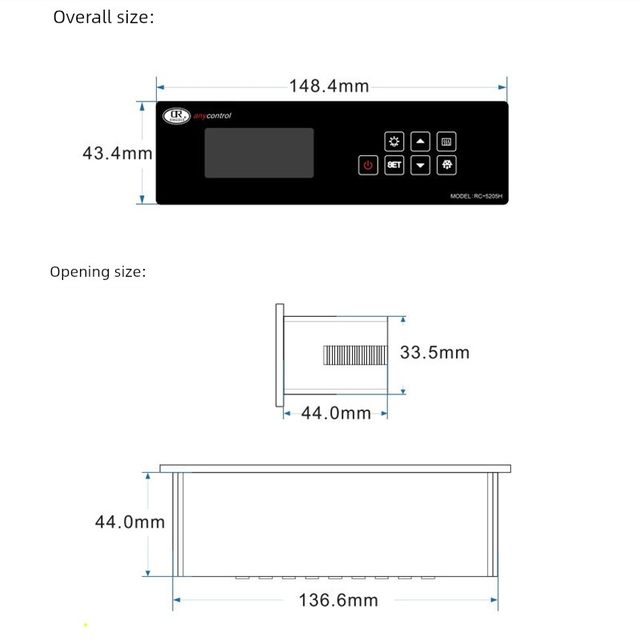 Air-cooled refrigerator thermostat refrigerator cooling fan order cabinet electronic intelligent temperature controller switch