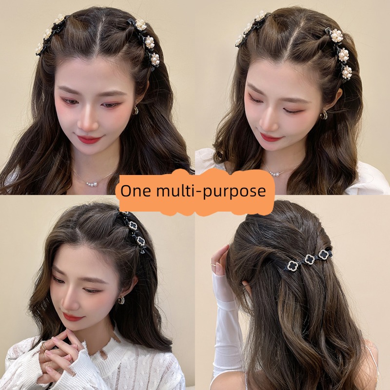 Internet celebrity The new Lazy man Foreign style Hairpin Pearl rhinestone