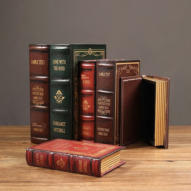 English fake book ornaments decoration light luxury European retro simulation book storage box hidden mobile phone photo prop book