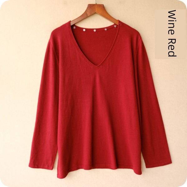 Women V-neck real silk wool blend  Thin money Spring