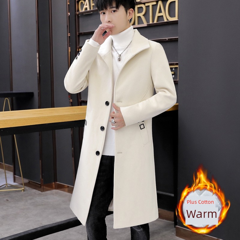 Over the knee Autumn and winter Chaopai Medium and long term woolen overcoat