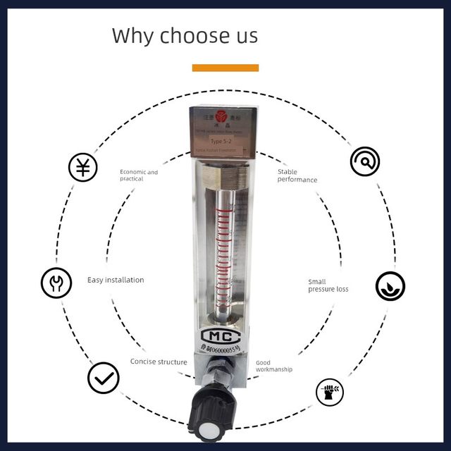 Yantai Fushan Flow Meter 701HB Series 5-2 Glass Rotor Flow Meter Gas Liquid Float Flow Meter