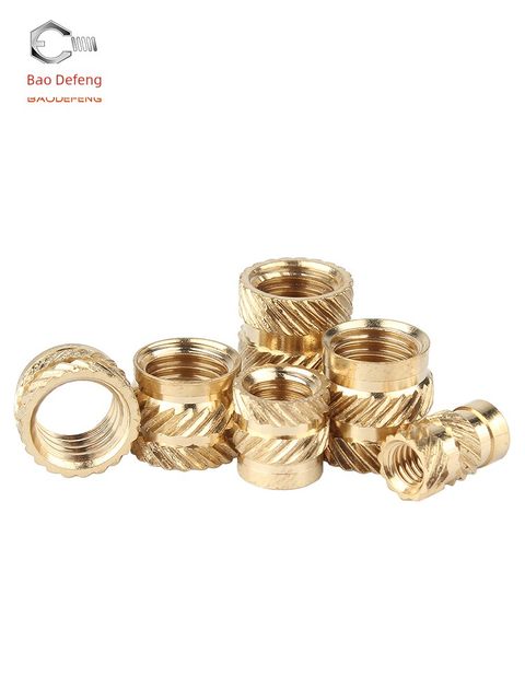 Injection molded hot melt copper nut M2M3 through hole knurled nut earth-eight-shaped embedded copper insert copper flower mother M4M5M6M8