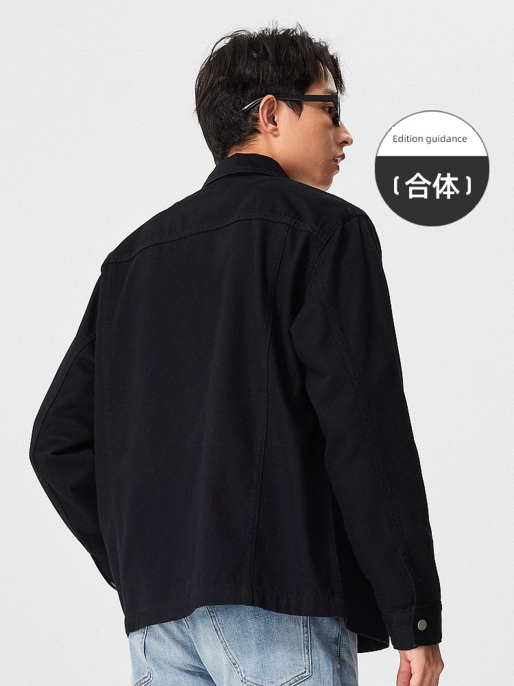 Cabbeen trend leisure time Ruffian handsome schoolboy Lapel Embroidery