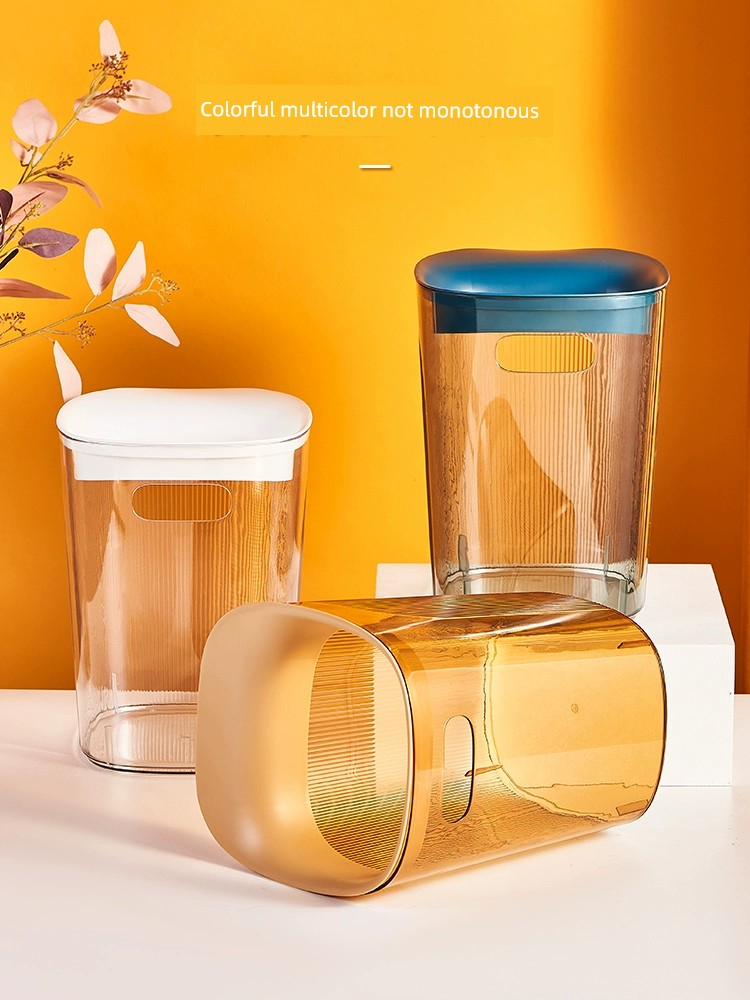 透明垃圾桶家用臥室大號 廚房衛生間廁所客廳ins風 長筒形無蓋塑料收納桶 10L (8.3折)