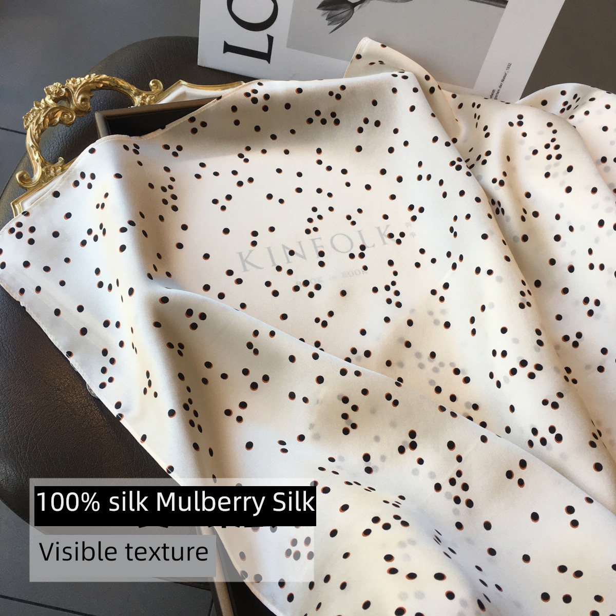 the republic of korea Wave point female Scarf 70cm Versatile Shawl silk